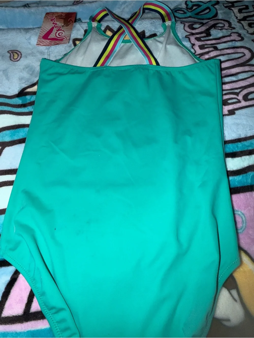 OKANU Maggie Swim suit in Atlantis Teal kids size 14